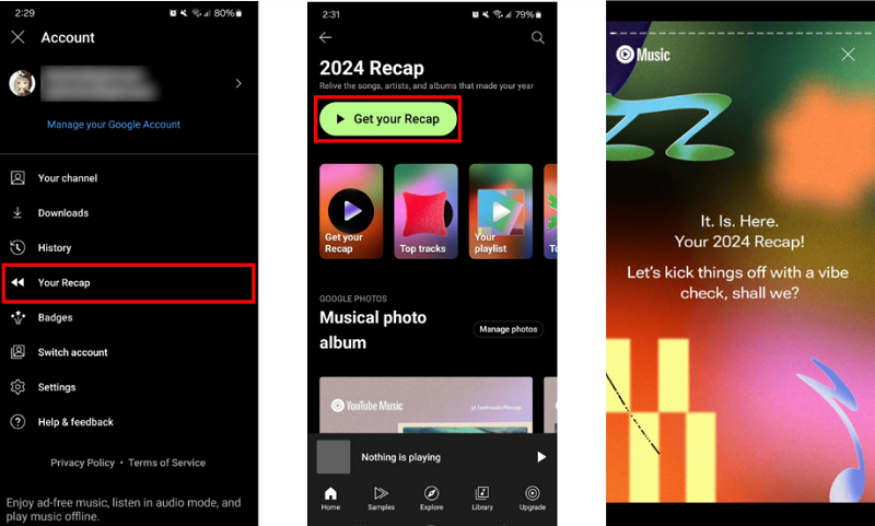 Get YouTube Music Recap Mobile