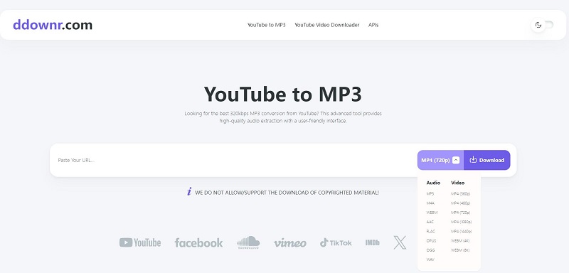 Ddownr YouTube Playlist to MP3 Downloader