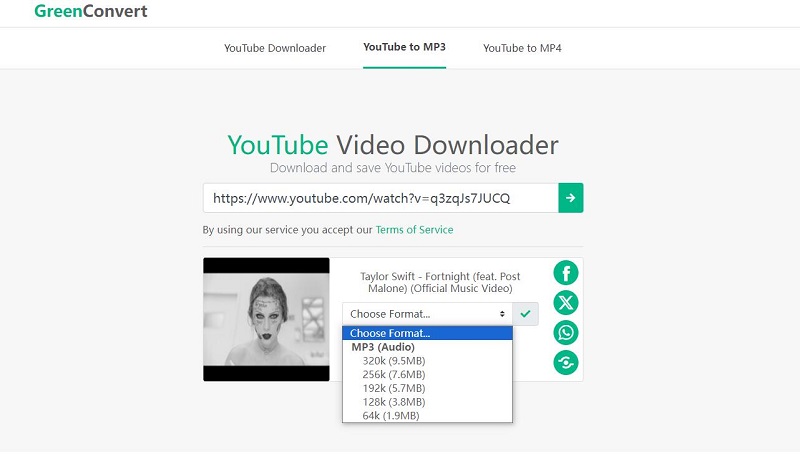 GreenConvert YouTube to MP3 Converter