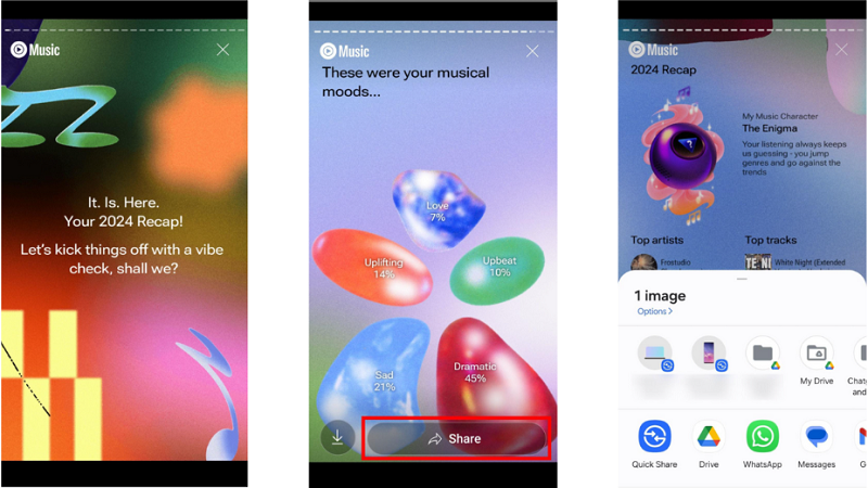 Share YouTube Music Recap stories and cards